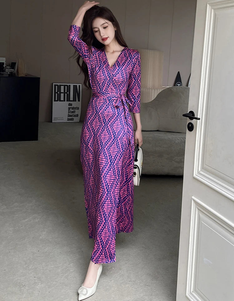 ZAROY Women Wrap Long Dress Summer Sexy V Neck Side Split Party Club Dress Chic Streetwear Elegant Evening Slim Beach Vestidos