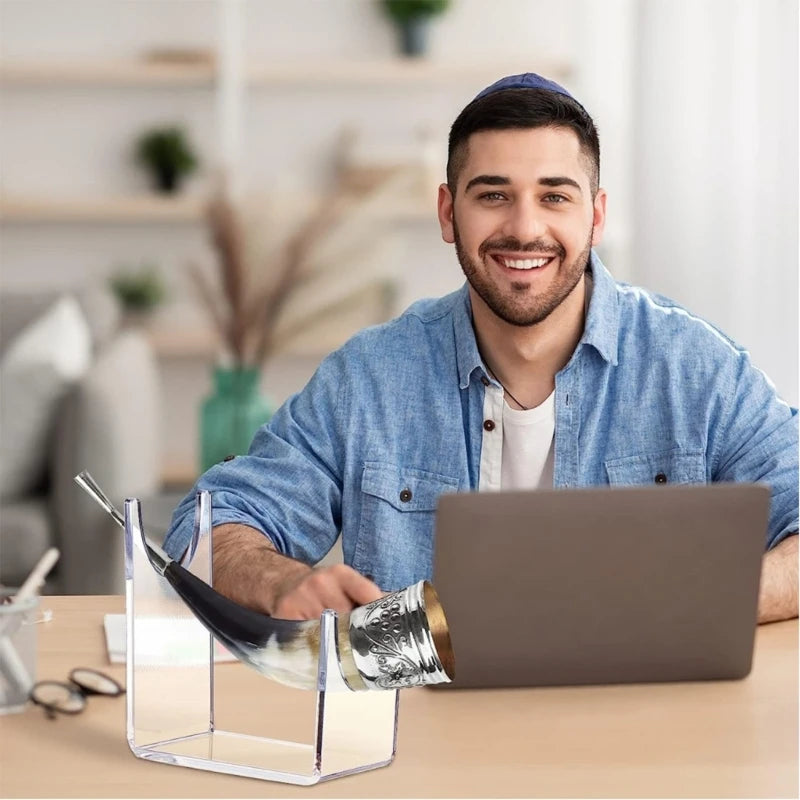 Shofar Stand Clear Acrylic Stand for Shofar Sturdy Shofar Horn Stand for Home