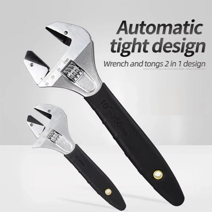 8/10/12Inch Adjustable Ratcheting Wrench Large Opening Multifunctional Self Tightening Wrench Non-Slip Handle Universal Wrench