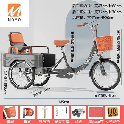 Tricycles for elderly people, pedals, pedals, variable speed bicycles for elderly people, rickshaws for transportation,