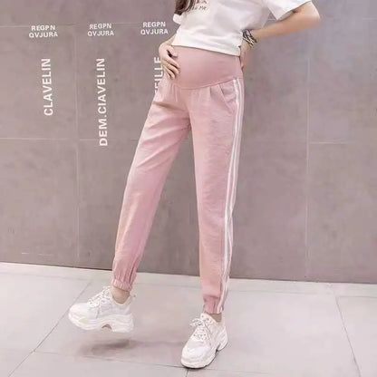 plus size 2XL Maternity loose Pants For Pregnant Women Casual Clothes Pregnancy Trousers Ankle Pants Black Pocket Clothing