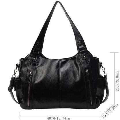 Winter Female Handbag Large Capacity Shoulder Bags Big Tote Bag Ladies Soft Leather Hobos Messenger Bags Women Shopper Bag Sac
