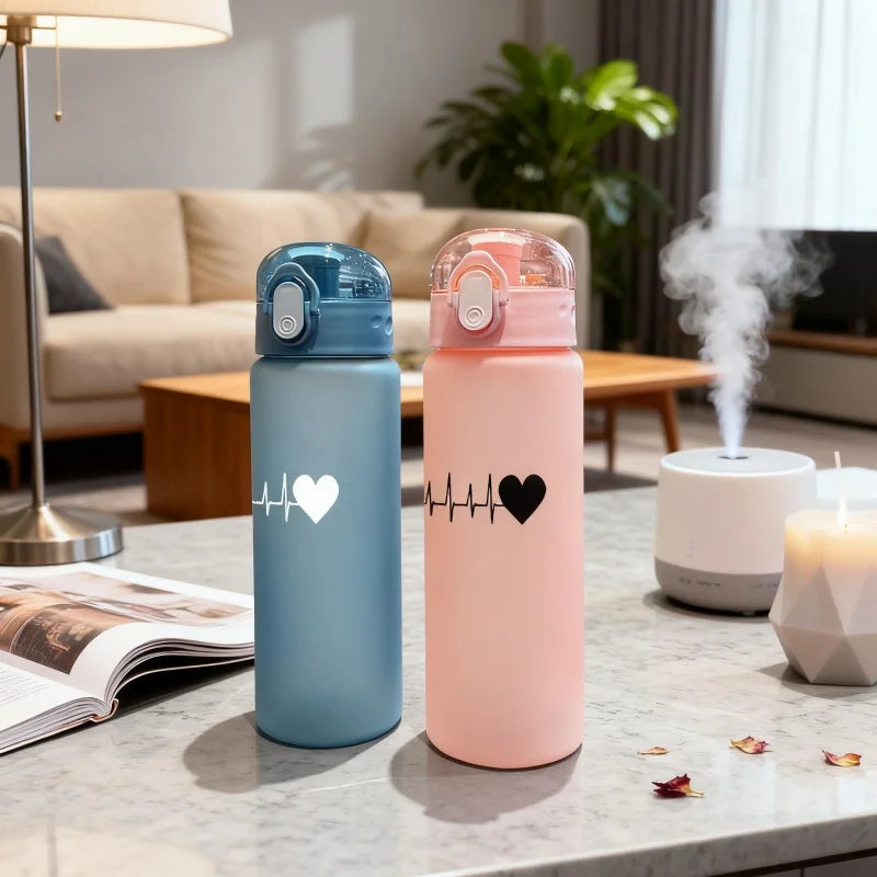 780ml 3D Printed Cute Cartoon Water Bottle Leakproof Plastic Straw Cup Portable Outdoor Large Capacity Sports Water Bottle