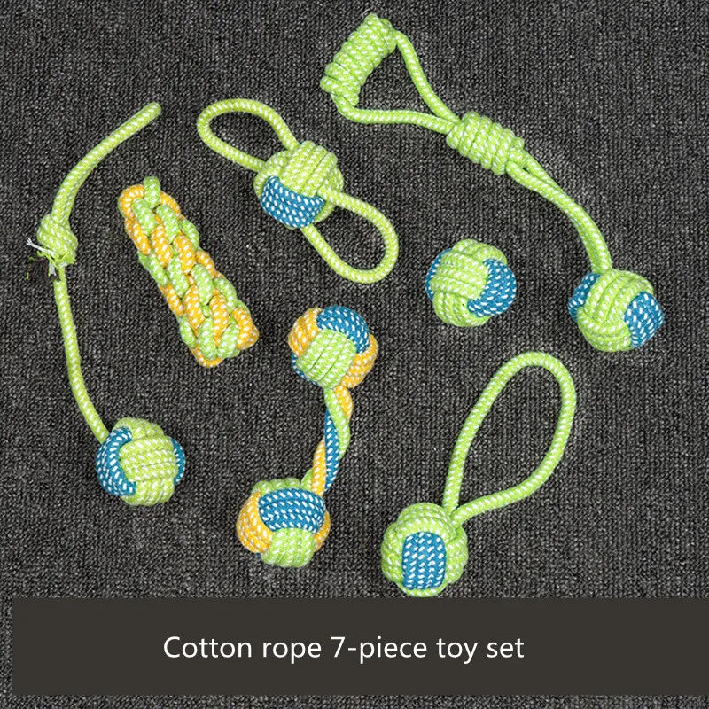New Dog Toys Pet Ball Bone Rope Squeaky Plush Toys Kit Puppy Interactive Molar Chewing Toy for Small Large Dogs Pug Supplies