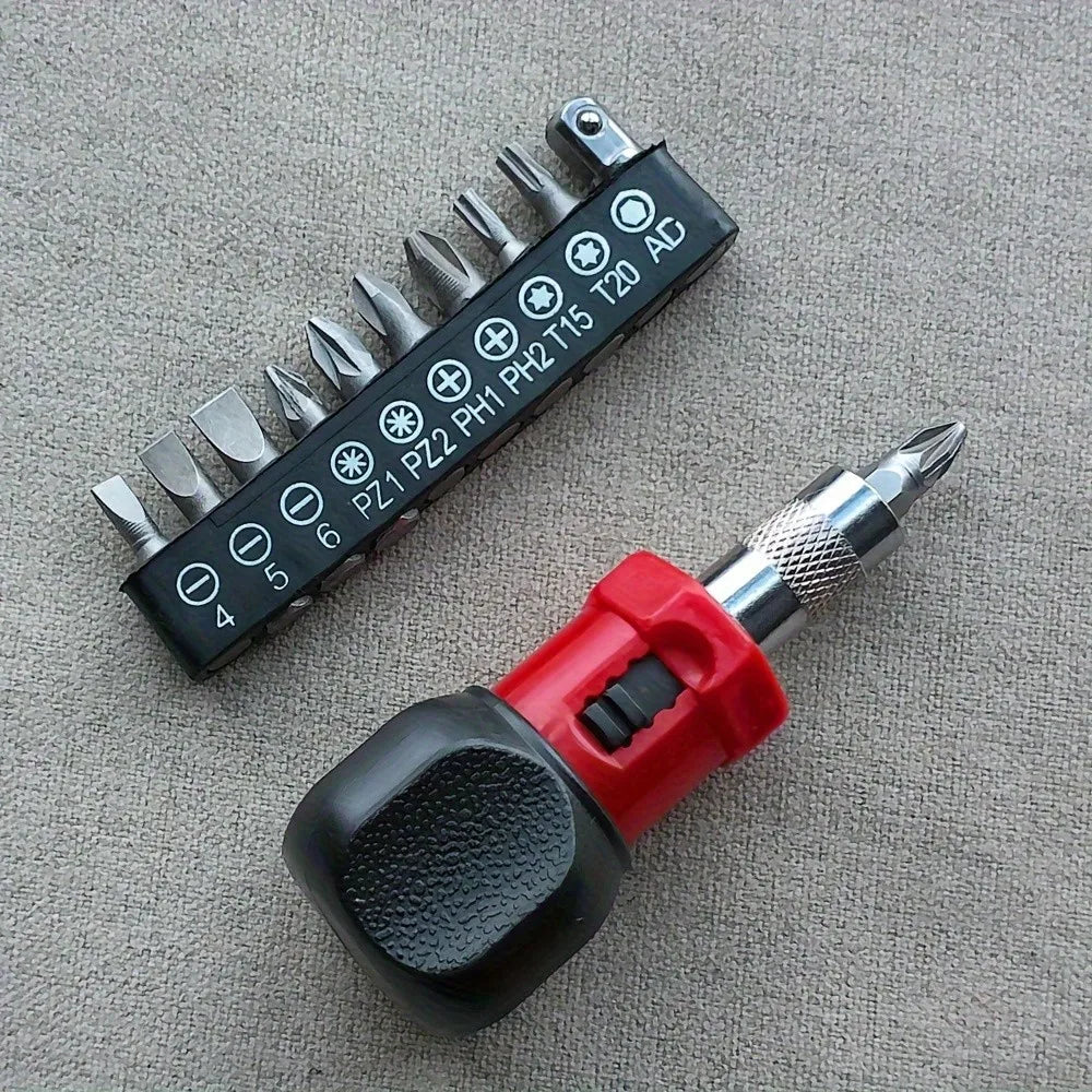 Multifunctional Ratchet Screwdriver with Reversible Quick And Labor-Saving Features, a Set of Household Hardware Tools