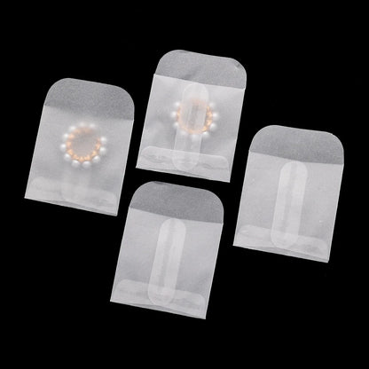 50Pcs White Translucent Jewelry Storage Bag For Card Earring Necklace Bracelet Gift Packaging Storage Mini Envelopes Wholesale