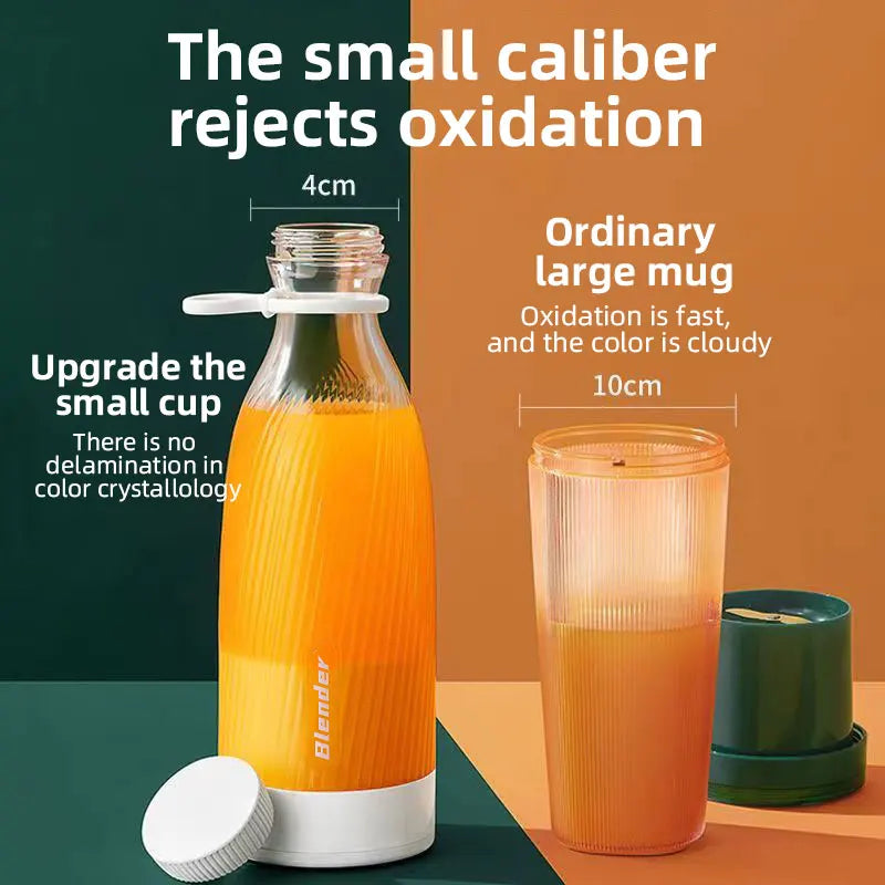 Portable Blender 500ml Mini Juicer USB Rechargeable Personal Smoothie Maker Multifunctional Travel Juice Cup Home Office