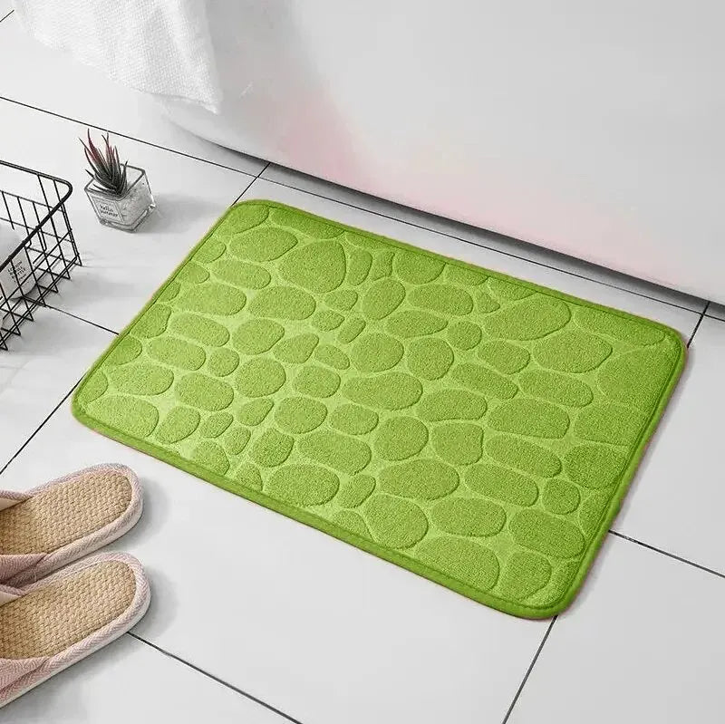 1 Stück geprägter Faserteppich, rutschfeste Matte für Badezimmer und Wohnzimmer, Kieselsteinmatte, Haushaltsartikel