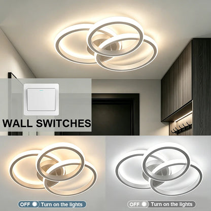 Modern LED Ceiling Light for Living Room Bedroom Hallway Lamp Square Round Chandelier Indoor Lighting Fixture