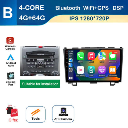 9 inch GPS Navigation for Honda CRV CR-V 3 2007 - 2011 Android System Car Radio Multimedia Player Touch Screen 4G BT Auto Tools