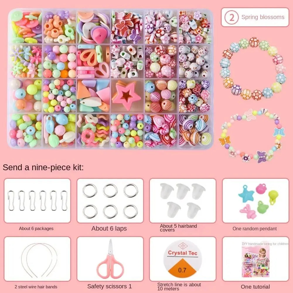 Arts Crafts DIY Handmade Beaded Kit Jewelry Set Handmade Kit for Make Bracelets Beads Creative DIY Beads for Children Girl