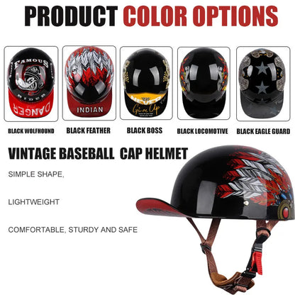 Motorcycle Helmet cascos Electric Vehicle Riding Locomotive for Retro Half Helmet Four Seasons Universal Helmet Helmet
