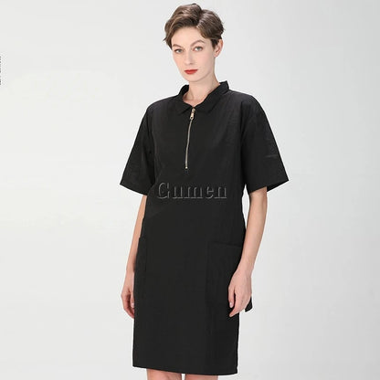 Short Sleeve Dog Grooming Clothing Summer Pet Groomer Work Clothes Waterproof Pet Shop Uniform Hair Salon Smock Hairdresser Robe