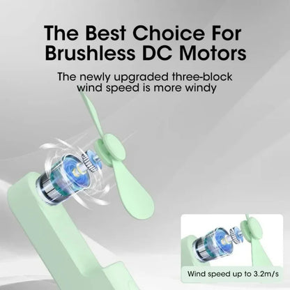 Portable Mini Handheld Fan USB Rechargeable Adjustable Foldable Handheld Fan Suitable for Women, Travel, Outdoor Use Gift