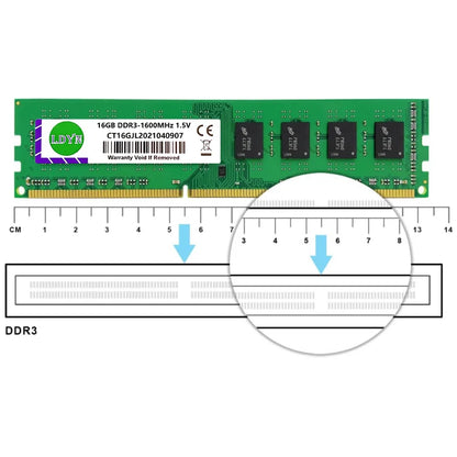 DDR3 16GB 1600MHZ  Desktop Memory Ram PC3-12800 UDIMM 240Pin Non-ECC Unbuffered 1.5V CL11 Dual Rank