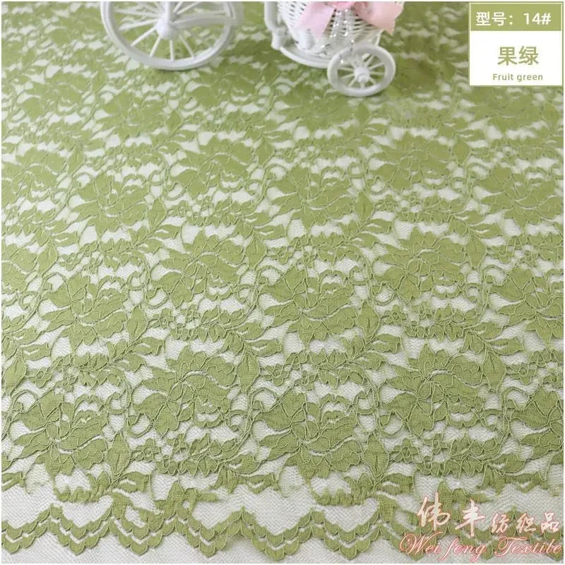Lace Fabric Elastic By The Meter for Needlework Curtains Dresses Skirts Clothes DIY Sewing Comfortable Soft Cloth Red White Blue