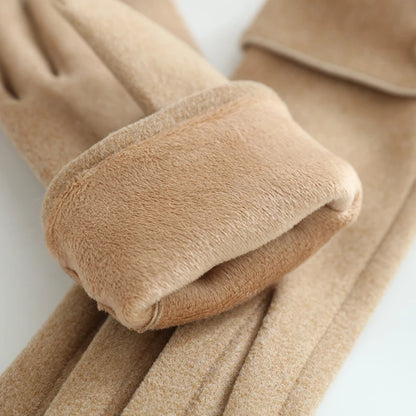 1 Pair of Women's Warm Gloves, Suitable for Women, with Velvet Lining, Windproof and Cold-Resistant, Available in Multiple Colors, Elegant and Stylish Gloves