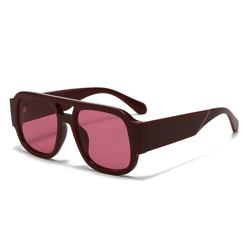 Protective Glasses 1/4 Sets Large Frame Double Bridges Square Sun Glasses Women Candy Color Men Eyeglasses Outdoor Sports Shades