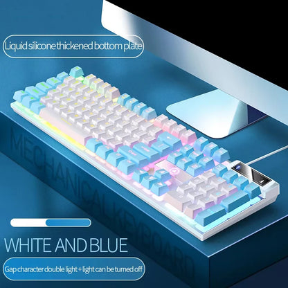 Mechanical Feel Wired Gaming Keyboard Mixed RGB Backlit Keyboard Support Waterproof For Gamer For PC Laptop Desktop E-Sport
