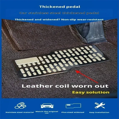 Truck Floor Mats Driver Floor Mat Heel Pad Stainless Steel Anti-Slip Pedal Wear-Resistant For Automotive RV Tractor Vehicle
