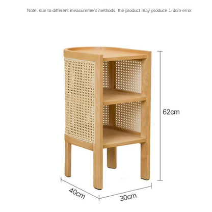 JOYLIVE Modern Minimalist Style Creative Home Homestay Hotel Bedroom Solid Wood Rattan Bedside Table Edge Cabinet Drop-shipping
