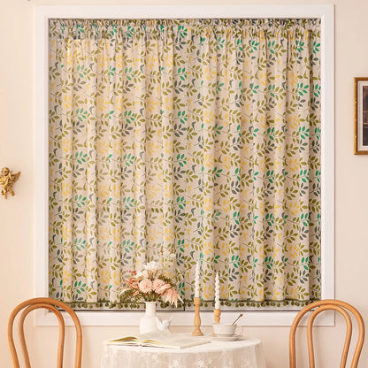 Curtains for Living Room Nordic Short Half No Punch Pastoral Fresh Cotton Linen Blackout Thermal Insulated Custom