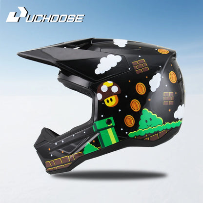 906-Motorcycle Off-Road Helmet, Fully Covered Electric Vehicle, Pulling Full Helmet, Mountain Downhill, All Season