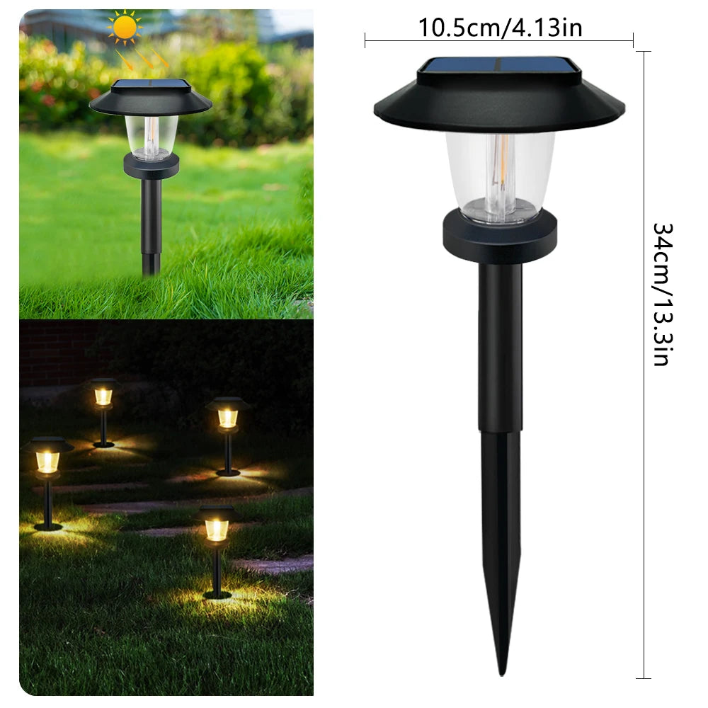 LED Bright Solar Landscape Pathway Lighting Outdoor Waterproof 3 Modes Solar Garden Lights for Yard Path Walkway Lawn Decoration