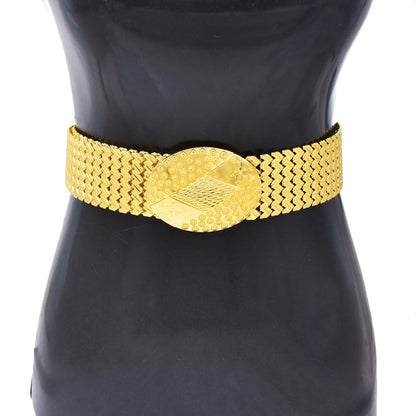 Gold Plated Women Metal Belt Body Jewelry Alloy Carved Flower Statement Waist Chains