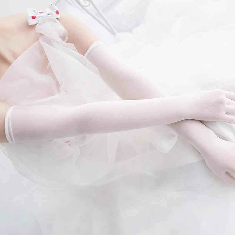 Sexy Thin Transparent Elastic Tight Stocking Gloves Women Night Club Wedding Dance Party Sunscreen Summer Etiquette Gloves