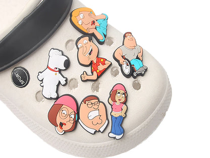 17pcs Cartoon Wacky Family Shoe Accessories Comfortable For Daily Wear Durable Fashion Design Ideal Gift for Fashionistas ﻿