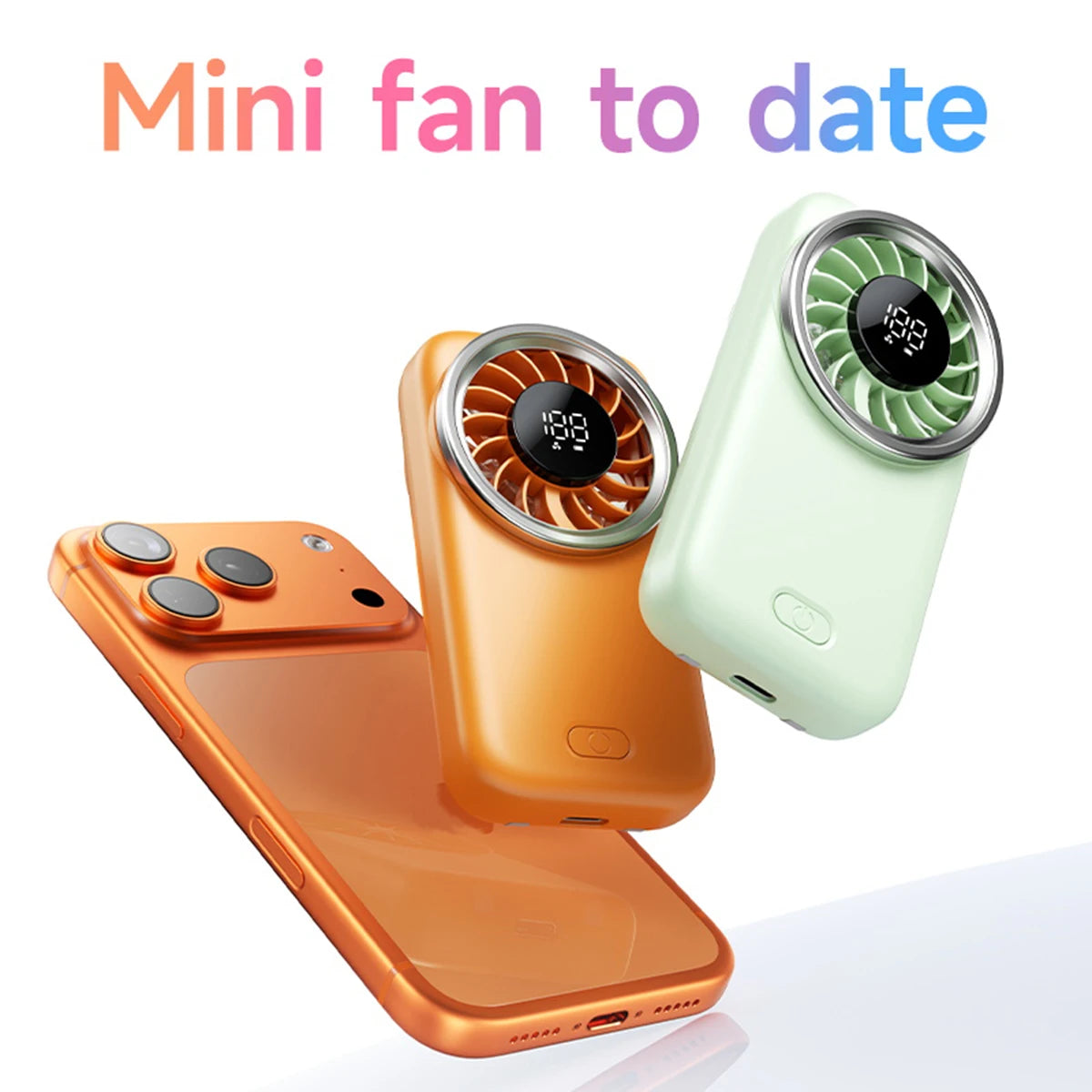 Portable Fan Mini Quiet Handheld Personal USB Rechargeable Fan Operated for Home Office Outdoor Travel, 1200mAh Hands Fans