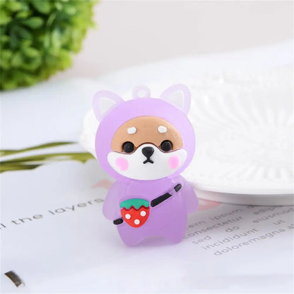 Cartoon Boy Girl Bear Pendant Bag Key Chain Shoulder Bag Doll Pendant Key Rings Keychain Flashing Light Keychain