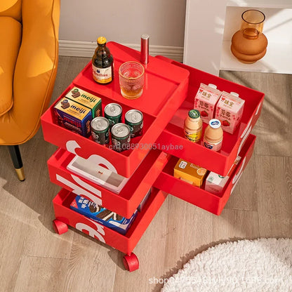 360 Rotating Removable Bedside Table File Cabinet Storage Office Multi-layer Drawer Simple Ins Side Few Storage Cabinet