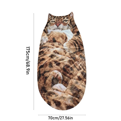 Winter Adult Plush Cat Sleeping Bag Soft Washable Warm Blanket Envelope Sleeping Bags For Outdoor Camping Travel Sleepovers