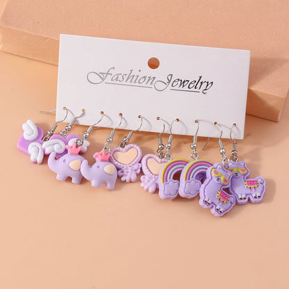 5pairs/set Cute Candy Chocolate Earrings for Women Girls 3D Food Dangle Earrings Kids Jewelry Gifts