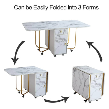 Movable Multifunctional Folding Dining Table Household Small Household Table Suitable For Dining, Studying, Office, Etc.