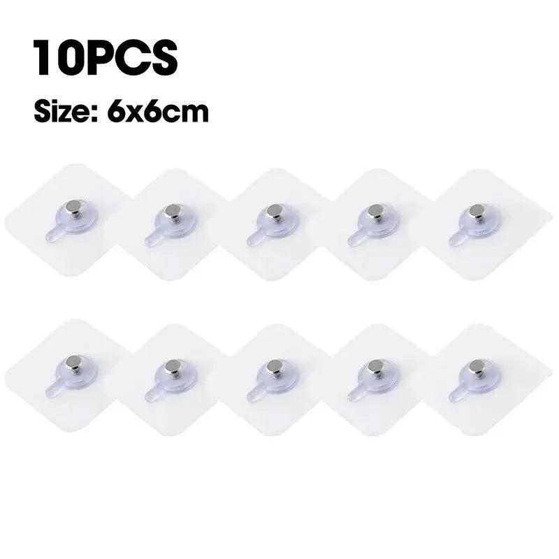 10Pcs Strong Adhesive Hooks Picture Frame Poster No Drilling Hooks Waterproof Durable Kitchen Bathroom Accessories Screw Hooks