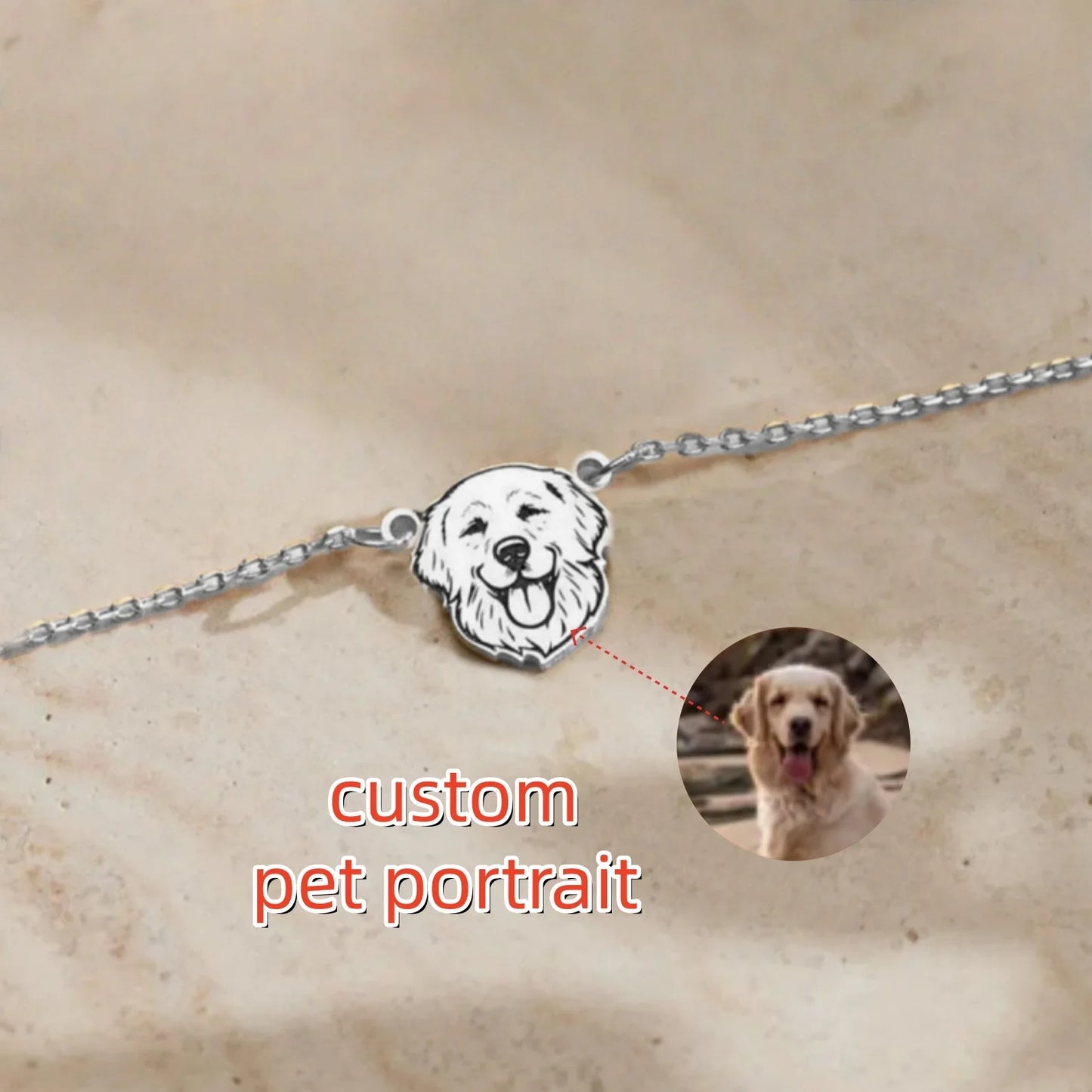 Custom Pet Portrait Necklace Pet Memorial Jewelry Pet Name Necklace Engraved Necklace Dog & Cat Necklace Women Necklace