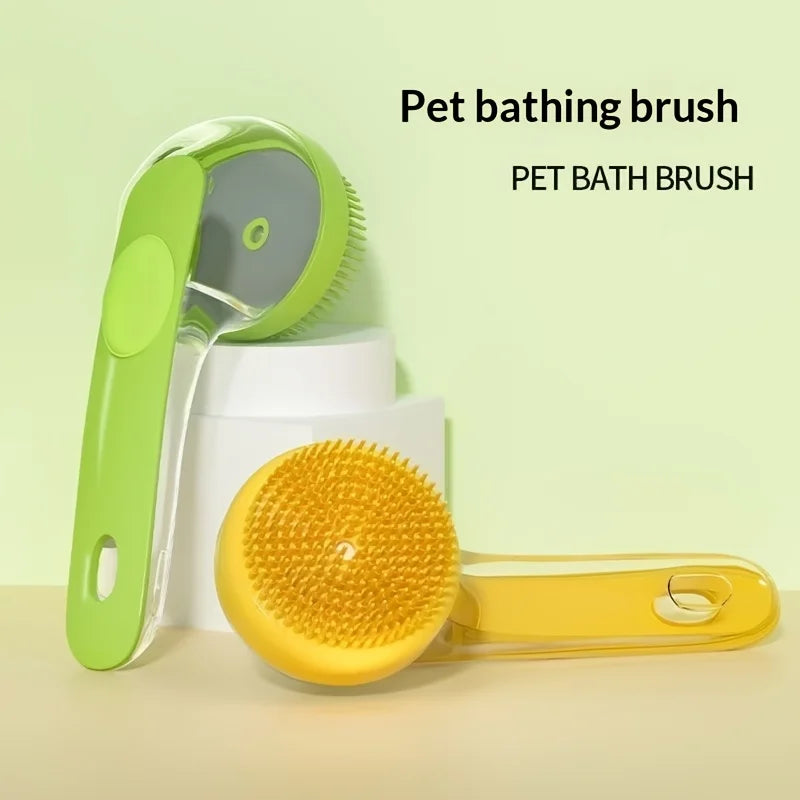 1PC Pet dog bath brush long handle massage brush grooming device for cats and dogs, a special tool for washing dogs