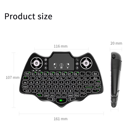 MRSVI V18 Mini-Funktastatur 2,4 GHz BT Touch 7-farbige Hintergrundbeleuchtung Französisch Spanisch Russisch Air Mouse Tastatur Geschenk für Android TV Box