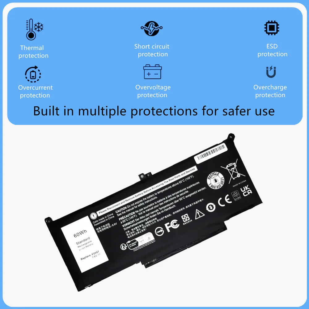 Laptop Battery For Dell Latitude 12 7280 7290 7380 7390 E7380 E7390 E7280 E7290 14 7480 7490 E7480 E7490 F3YGT