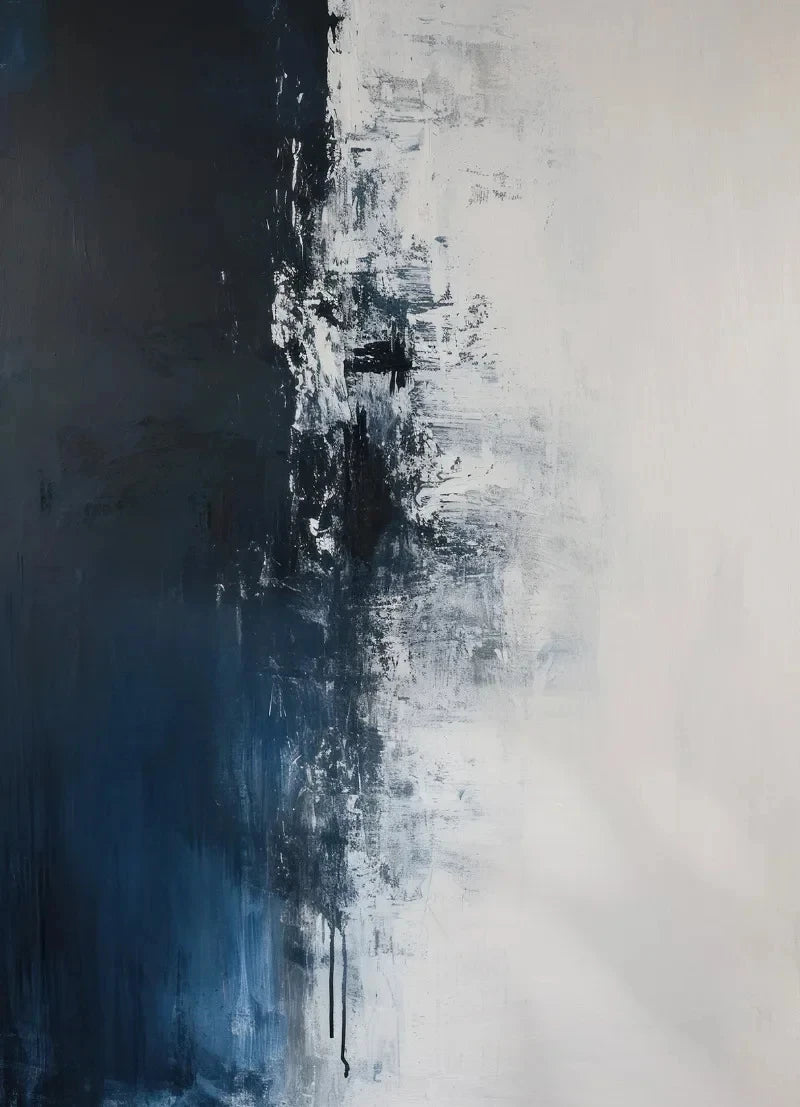 Deep Blue Modern Abstract Poster Print Canvas Art Pictures Home for Living Room and Bedroom Room Wall Decor Frameless Painting