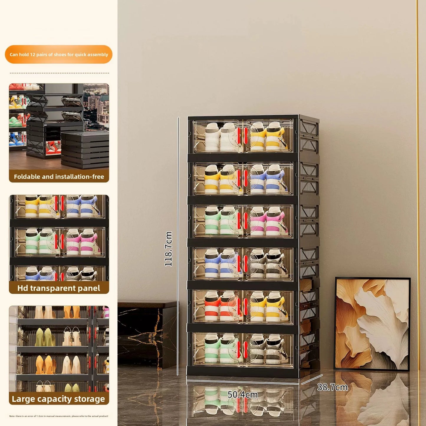 Living Room Shoe Cabinet Multilayer Storage Storage Folding Large Capacity Shelves Household Snack Cabinet Furniture