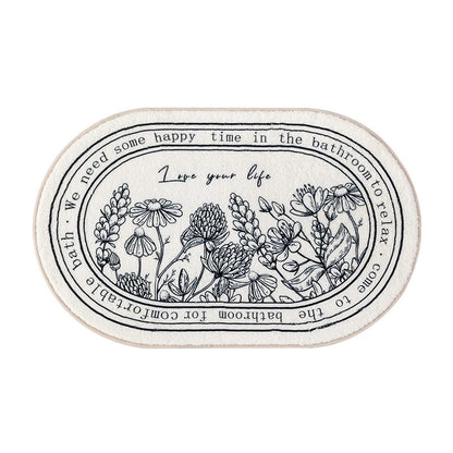 Non-Slip Bath Mat INS Style Doormat Absorbent Carpets Entrance Rug Balcony Floor Mats Living Room Bathroom Area Rugs 발매트
