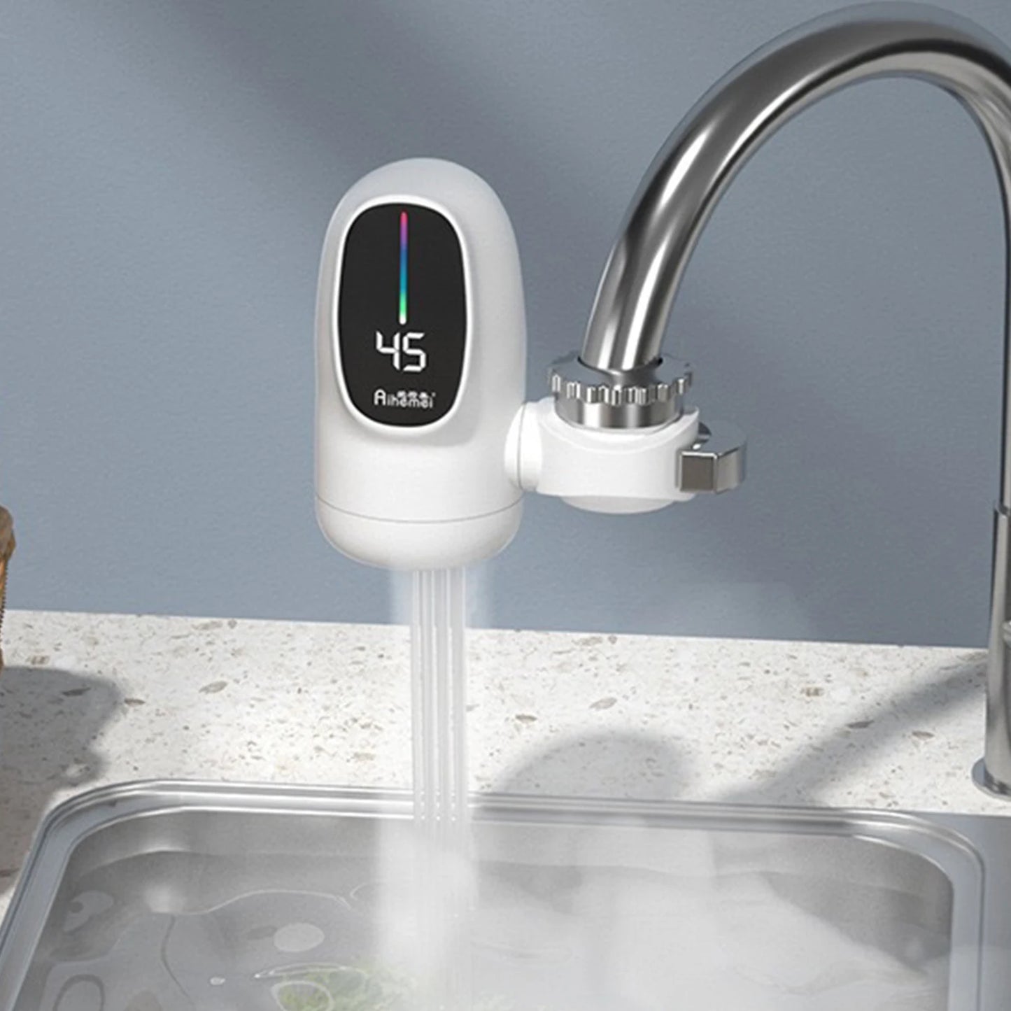 110V Instant Electric Hot Water Faucet Energy Saver Hot Cold Mixer Fast Heating Electric Heater Faucet for Kitchen Sink Bathroom