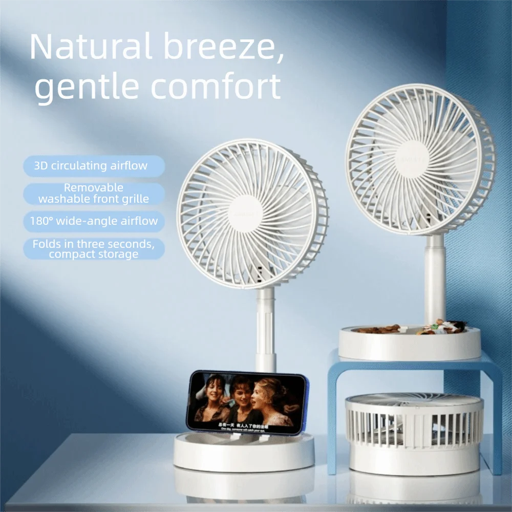 Portable Foldable Desktop Fan Adjustable Angle USB Powered USB Fan Quiet Operation Stable Stand Mini Electric Fan Dormitory