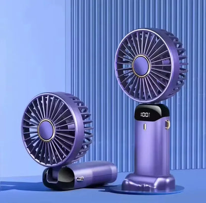 Portable mini fan as a summer outdoor gift with creative digital display of power consumption and cross-border portability