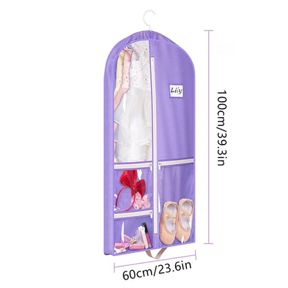 Dance Garment Bags For Dancers 40" Garment Bags For Dance Costumes With 3 Pockets Cheer Uniform Garment Bag