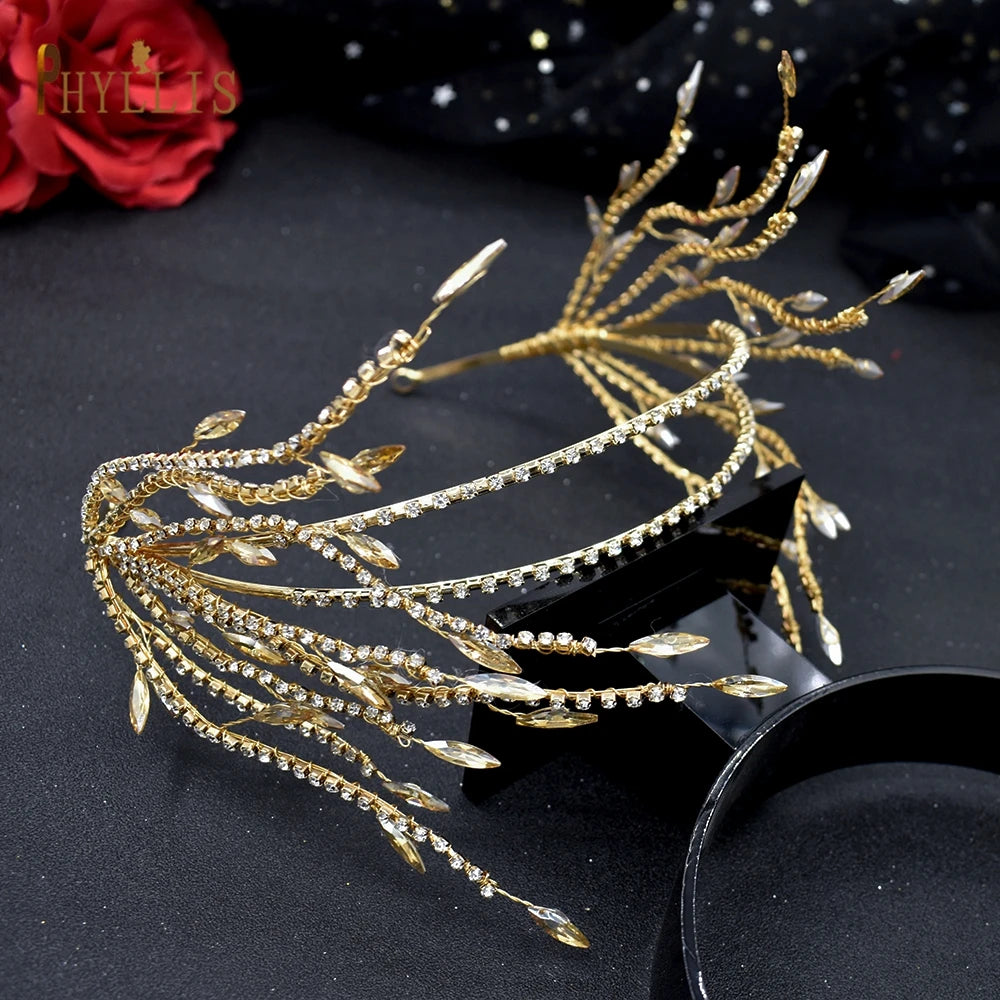 A115 Sparkling Wedding Tiara Zircon Hair Band Hair Accessories Crystal Bridal Headwear Pearl Head Hoop Beaded Bridal Hair Piece